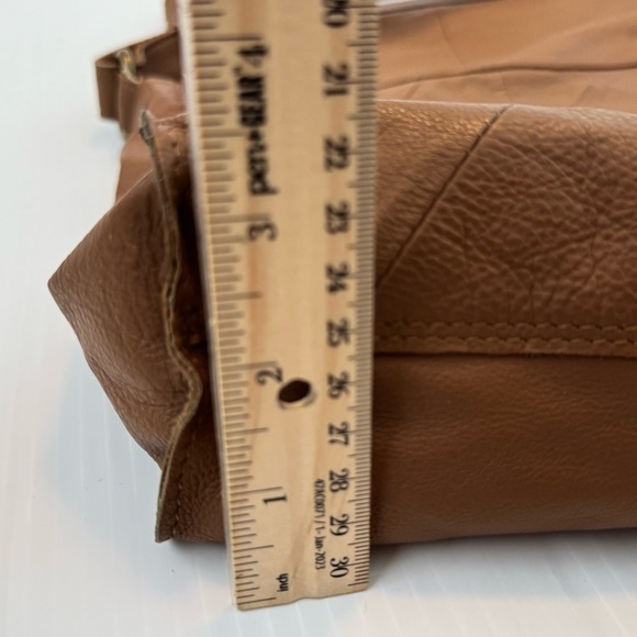 Lucky Brand Tan Crossbody Bag foldover magnet cognac piecetrain leather - Picture 14 of 15